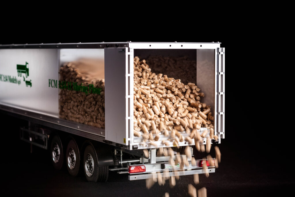 model constructions – fc 1-14 models - moving floor – walking floor – wood pellets – trailer – unloading